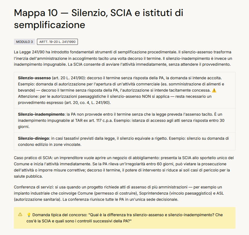 Anteprima Mappa 10 — Silenzio, SCIA e istituti di semplificazione