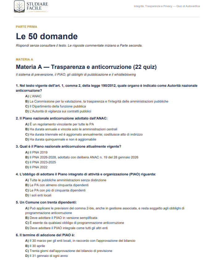Le 50 domande