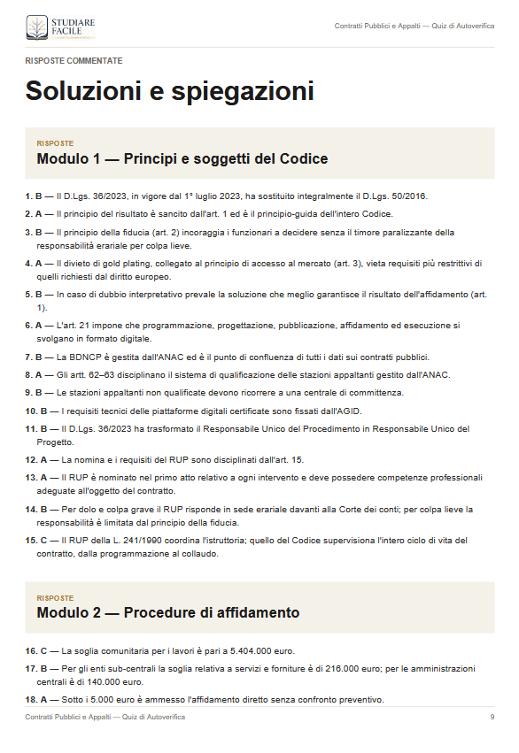 Soluzioni e spiegazioni