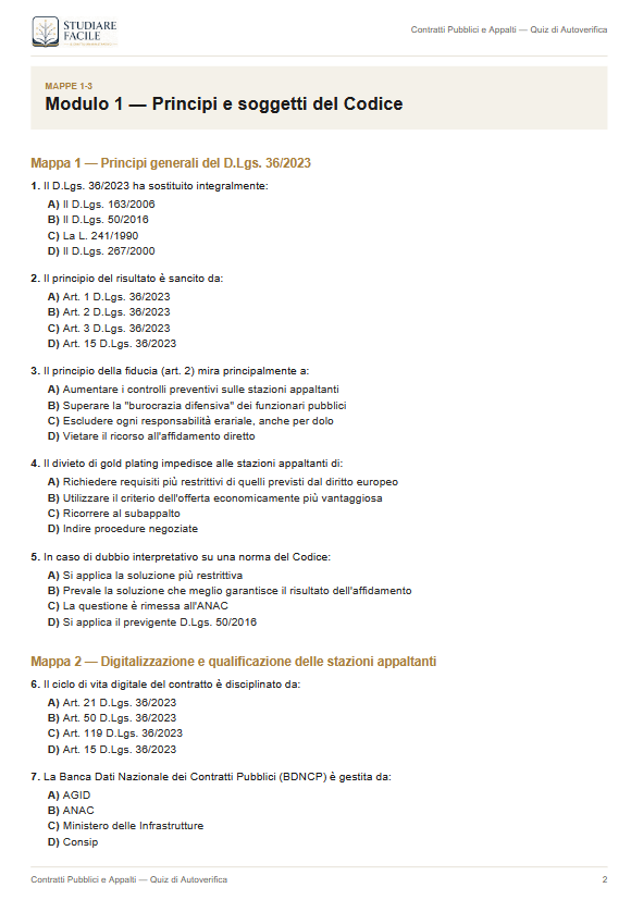 Modulo 1 — Principi e soggetti del Codice